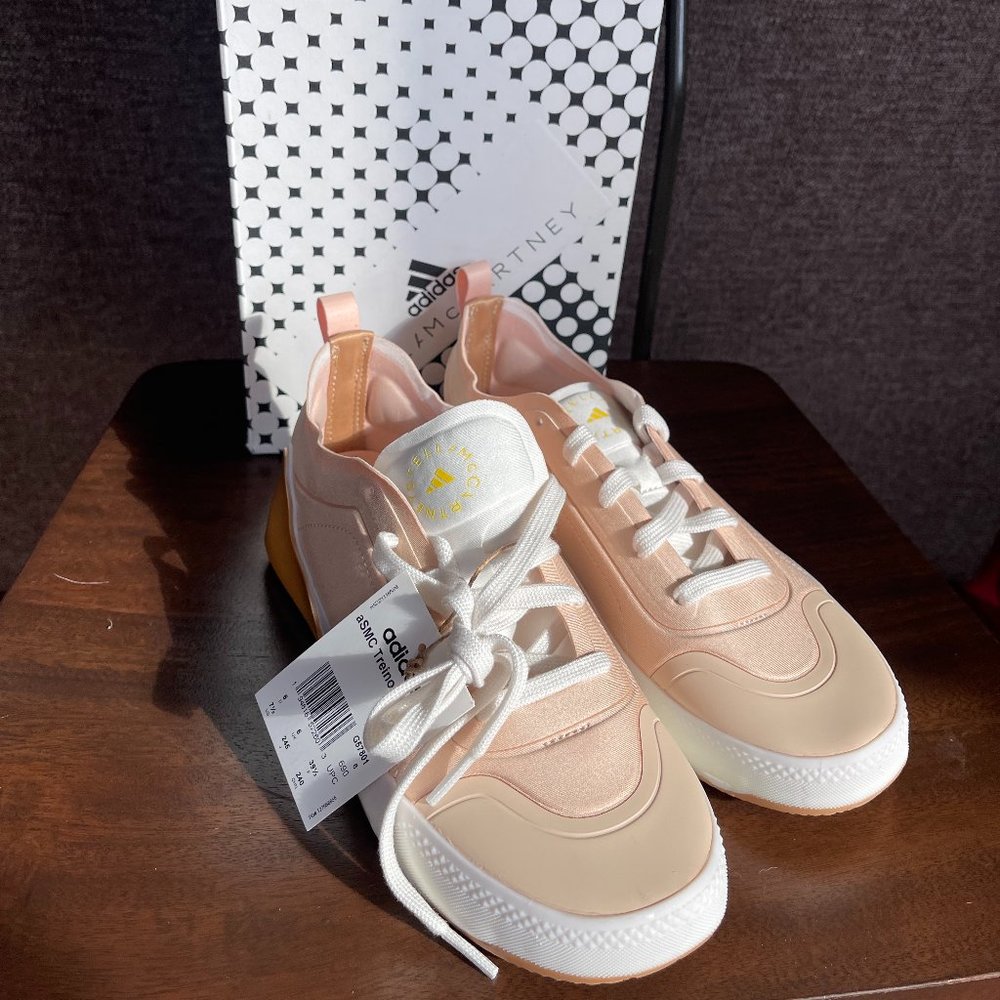 Adidas by Stella McCartney Pink Satin Treino Sneakers Size 7.5